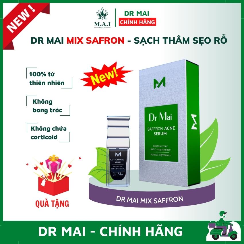 Dr Mai mix saffron sạch thâm mụn mẫu mới 6ml làm mịn da, thu nhỏ lỗ chân lông, hết thâm mờ sẹo rỗ