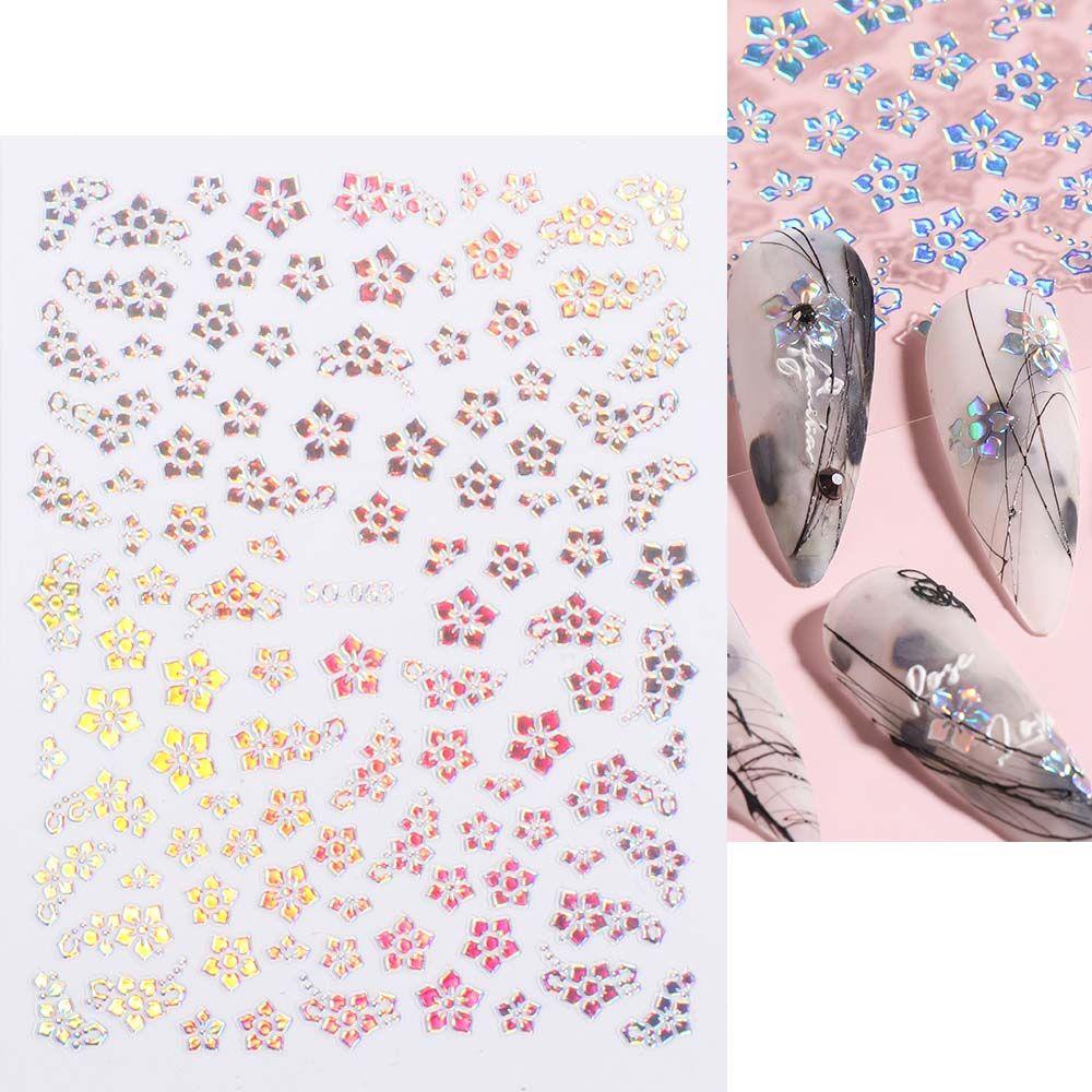 Miếng Dán Trang Trí Móng Tay Hình Hoa 3D Lấp Lánh