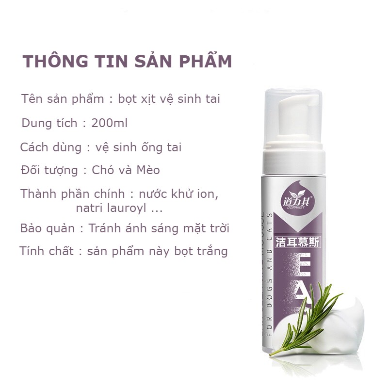 Dung dịch vệ sinh tai thú cưng phòng viêm tai