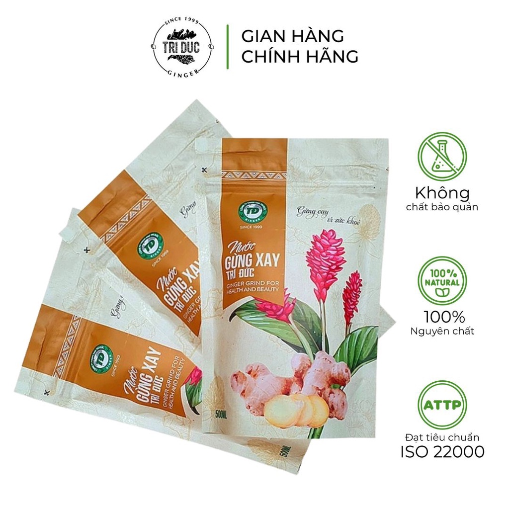 Combo 3 gói nước cốt gừng xay Trí Đức dùng tắm bé hoặc ngâm chân