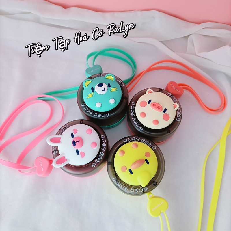 Quạt Mini Đeo Cổ Dây Chuyền Thú Cưng Siêu Dễ Thương, Có Dây Sạc Tiện Lợi( Hàng có sẵn)