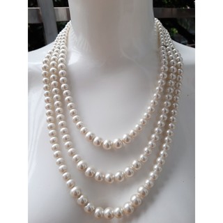 vòng cổ chuỗi hạt trai 3 tầng thời trang cho phái đẹp