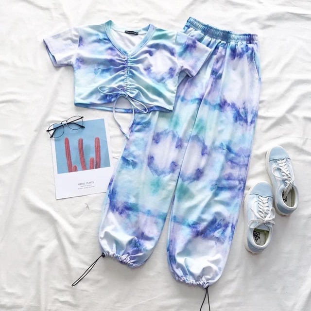 [Ảnh thật+ video] Set áo loang 3D/ set loang màu / set tiedye