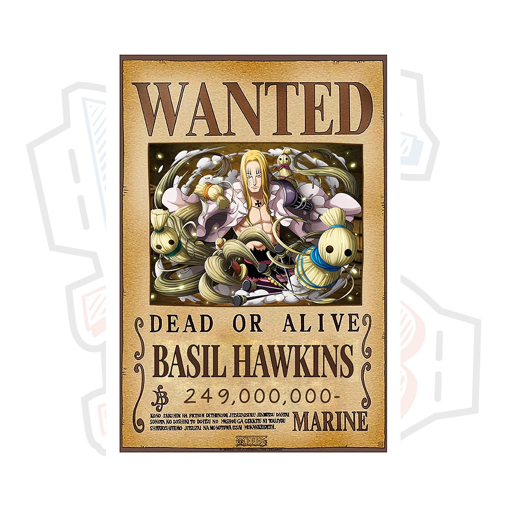Poster truy nã Basil Hawkins (Siêu tân tinh) - One Piece