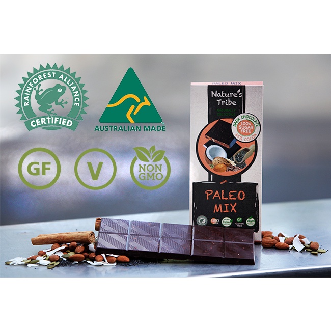 Socola đen Paleo không đường Nature's Tribe Nature's Tribe- Dark chocolate with paleo mix