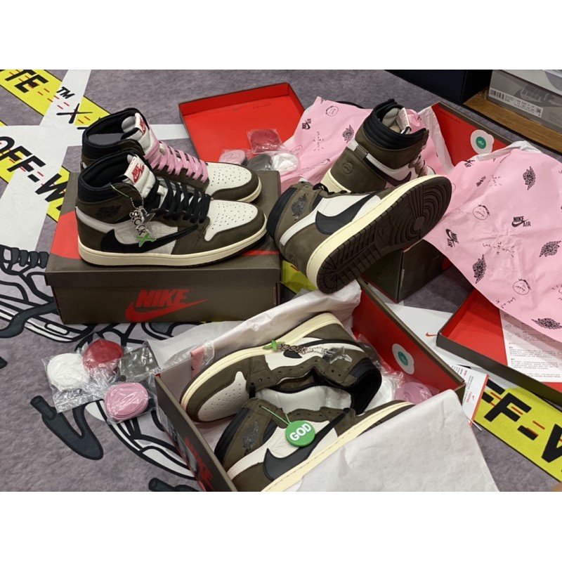 [AGsneaker] Giày thể thao cổ cao JD1 màu nâu full box chân bè fit lên 1 size...