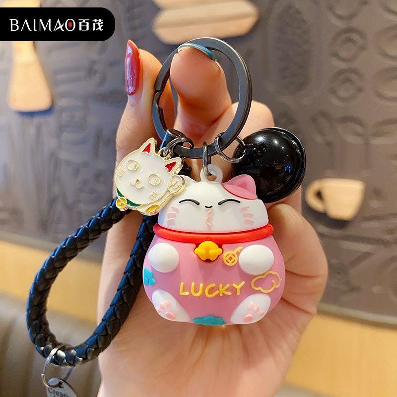 Móc Khóa Hình Mèo May Mắn Dễ Thương