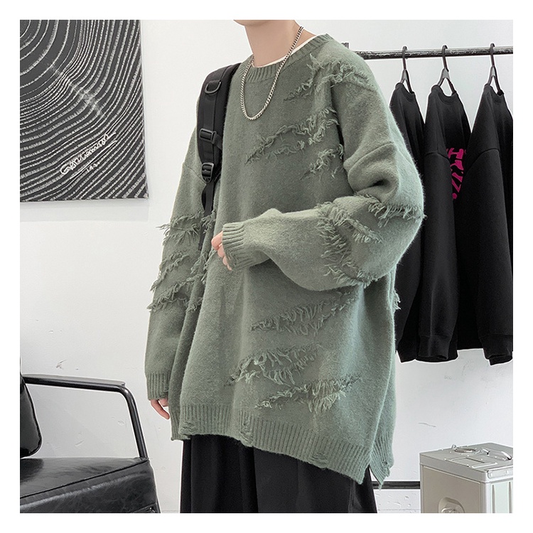 Áo sweater form rộng Unisex nam nữ Big Size Áo sweater trơn nam nữ form rộng áo tay dài unisex chất len rách học sinh
