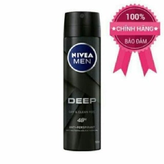 Xịt ngăn mùi than hoạt tính Nivea Men Deep 48h.