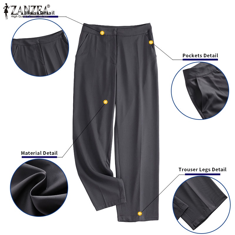 ZANZEA Quần Dài Ống Bút Chì Thời Trang Nữ Tính