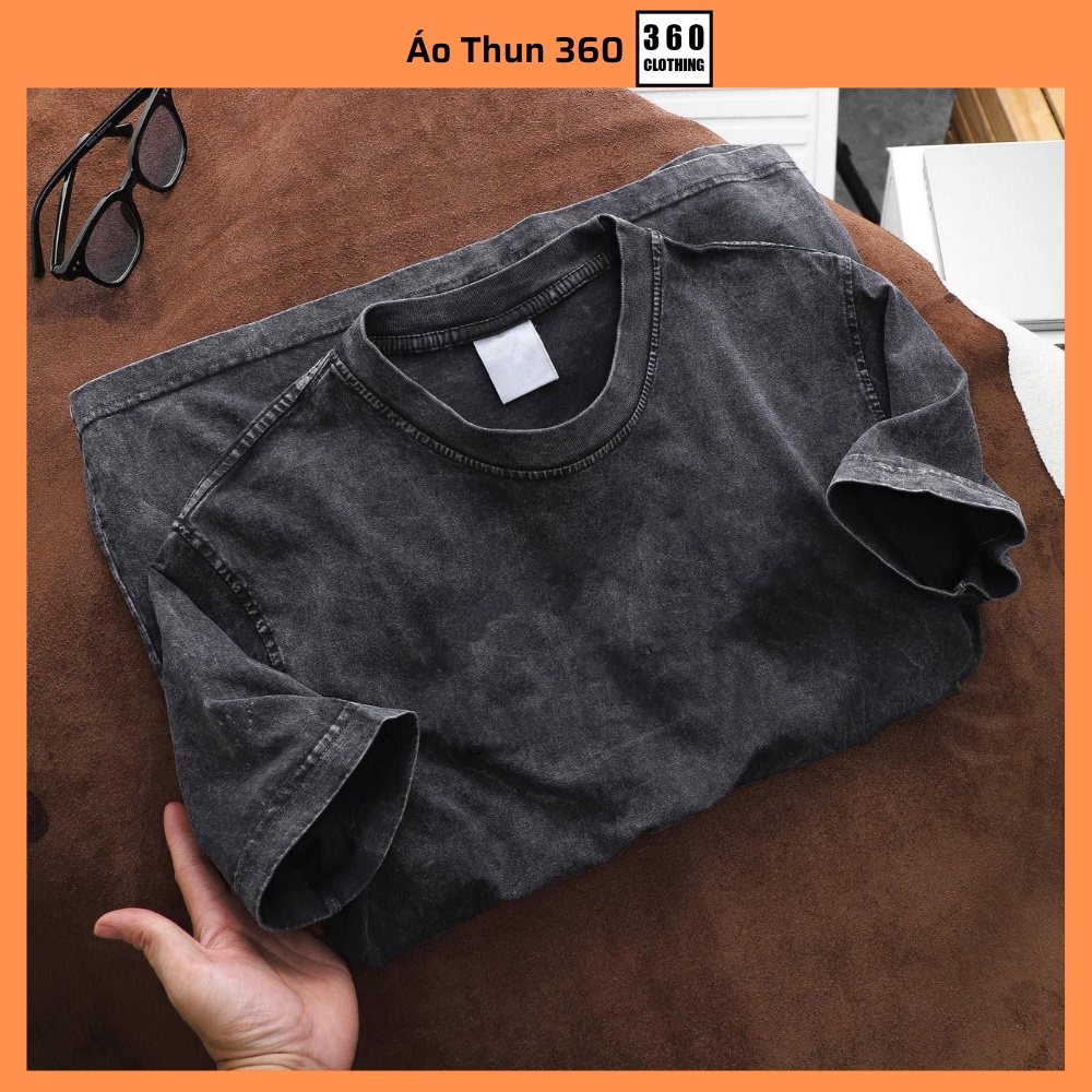Áo thun Wash Trơn nam nữ tay lỡ form rộng dáng oversize chất Cotton 2 chiều siêu dày dáng xuông Ulzzang cực chất