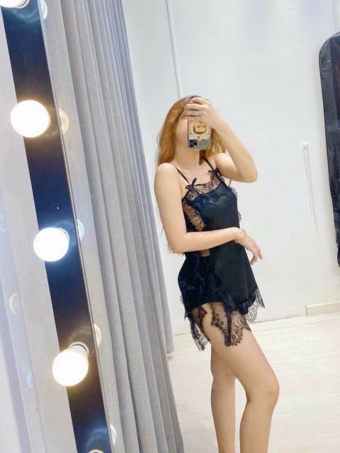 Váy dây ngủ phối ren sexy