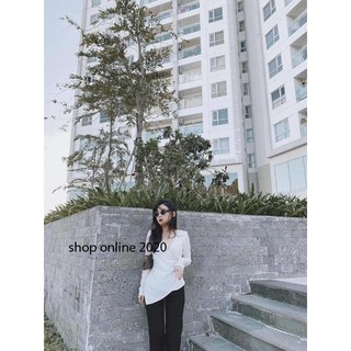 Áo len đắp cổ V chéo vạt