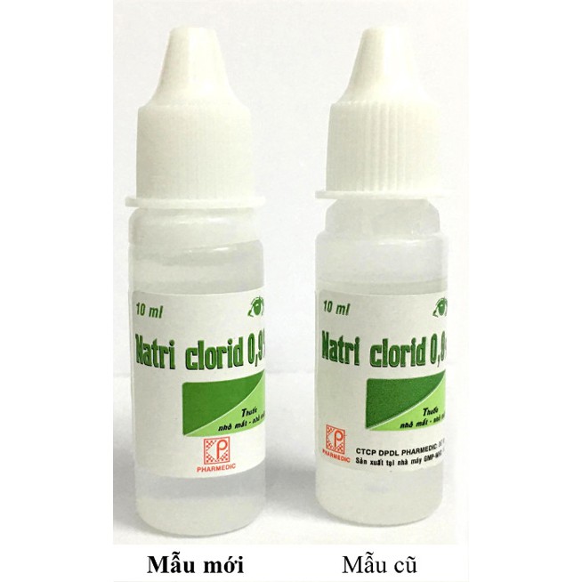 Nước muối sinh lý nhỏ mắt, mũi Nacl 0.9% PHARMADIC - lốc 10 chai - an toàn cho trẻ sơ sinh và trẻ nhỏ