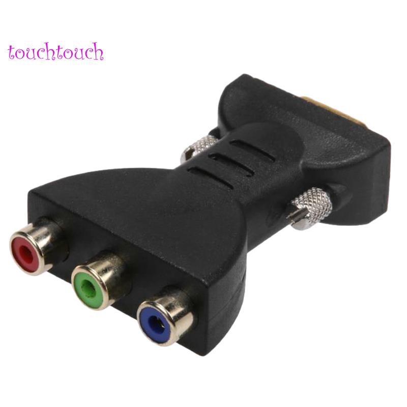 3RCA RGB Female to HD 15-Pin VGA Style Video Jack Adapter Conventer
