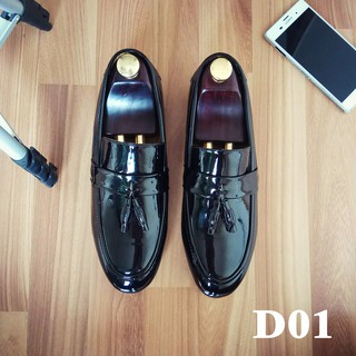 [ FreeShip 150K ] Giày Lười Nam Da Bóng ( Có Chuông) D01