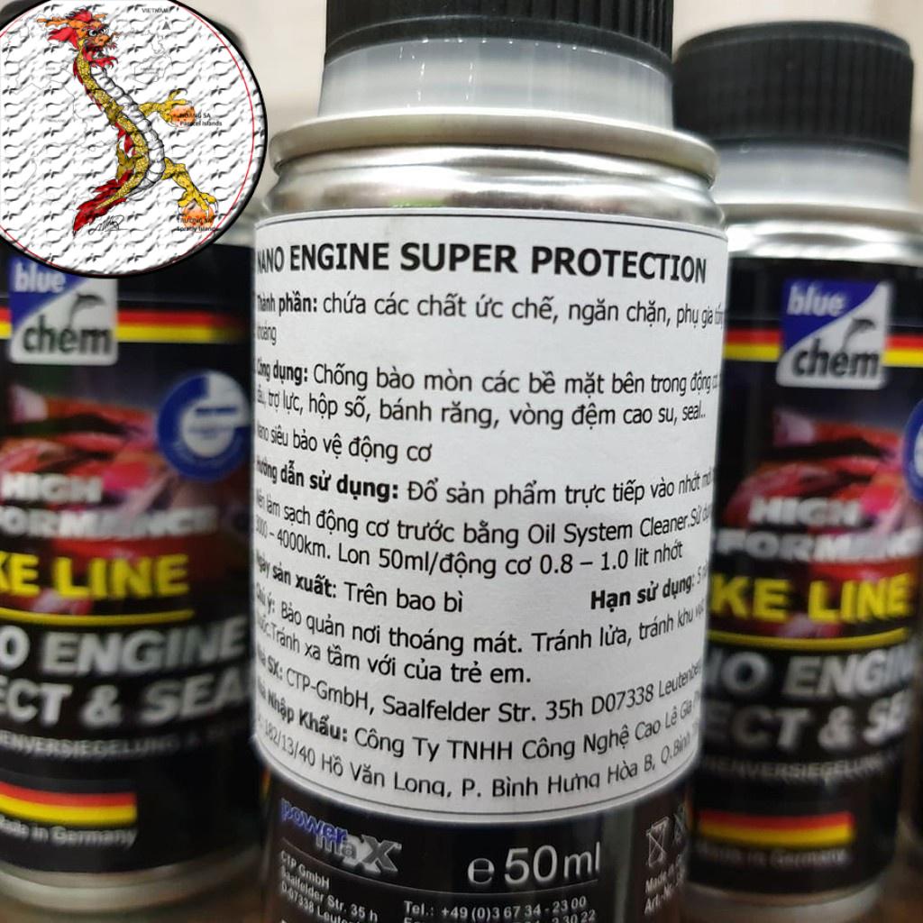 [Chính hãng] Bluechem Nano Engine Protect &amp; Seal - Bảo vệ động cơ 50ML, phụ gia nano nhớt Bluechem tối ưu háo bảo vệ máy