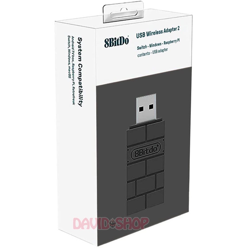 8BitDo USB Wireless Adapter 2 dùng kết nối các tay cầm với máy Nintendo Switch / Lite / OLED, PC