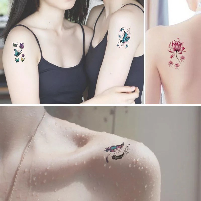 Hình xăm mini nhỏ đẹp dán chân tay lưng tạm thời cho nam nữ xinh cute tattoo nghệ thuật