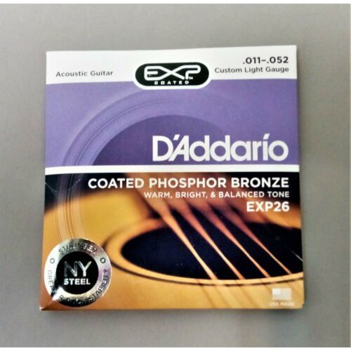 [Tặng thêm dây Mí] Dây Đàn Guitar Acoustic D'ADDARIO EXP26 [loại mềm tay]