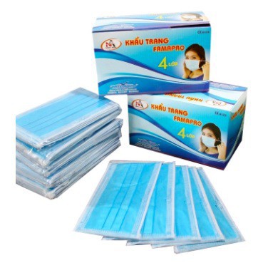 [ HOT] Hộp 50 cái khẩu trang y tế kháng khuẩn 4 lớp lọc Nam Anh (Xanh)