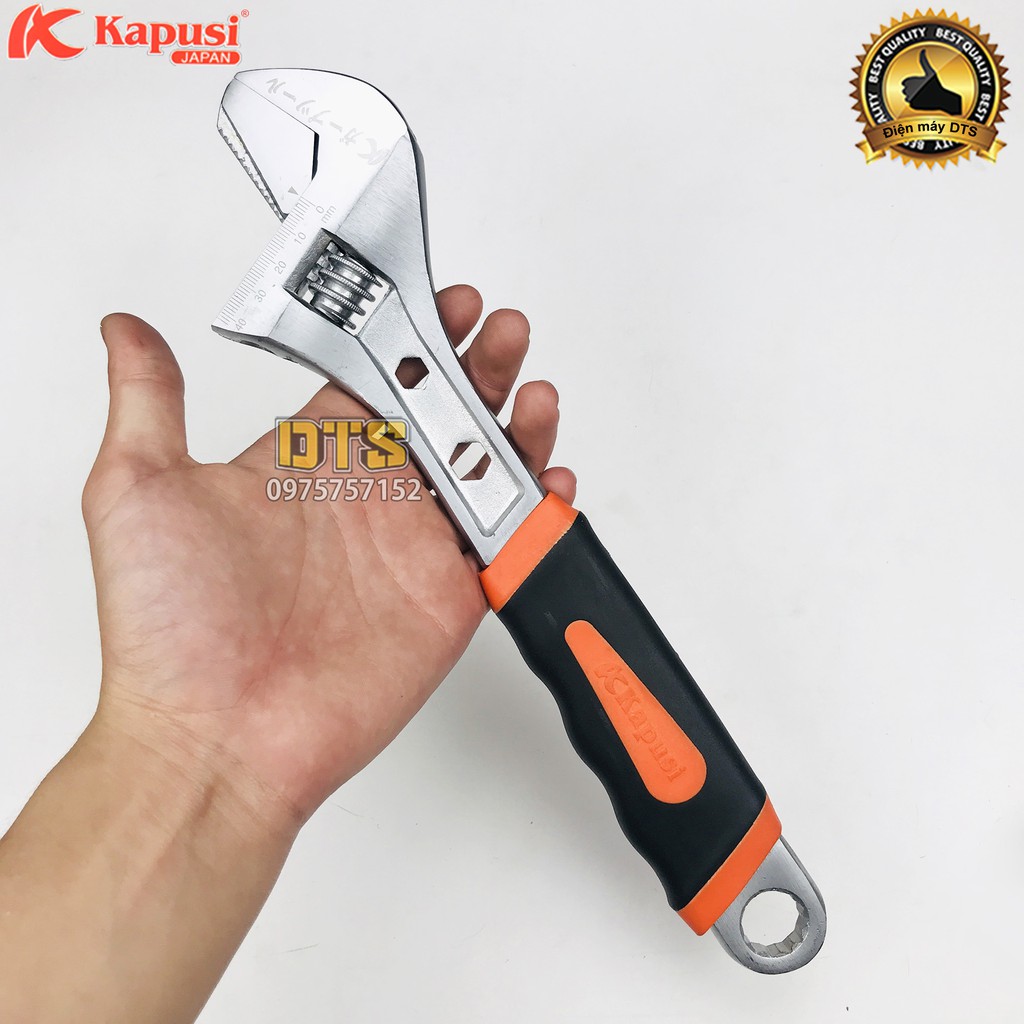 Mỏ lết đa năng đổi đầu 12 inch Kapusi JAPAN thép CR-V, vặn đai ốc, mở ống nước