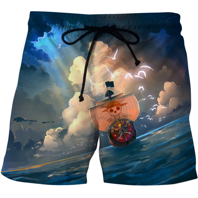 New Summer Beach Men's Shorts 3D Printed Dragon Ball Naruto Tiger Wolf Casual Quick Dry Board Shorts Mens Short Pants