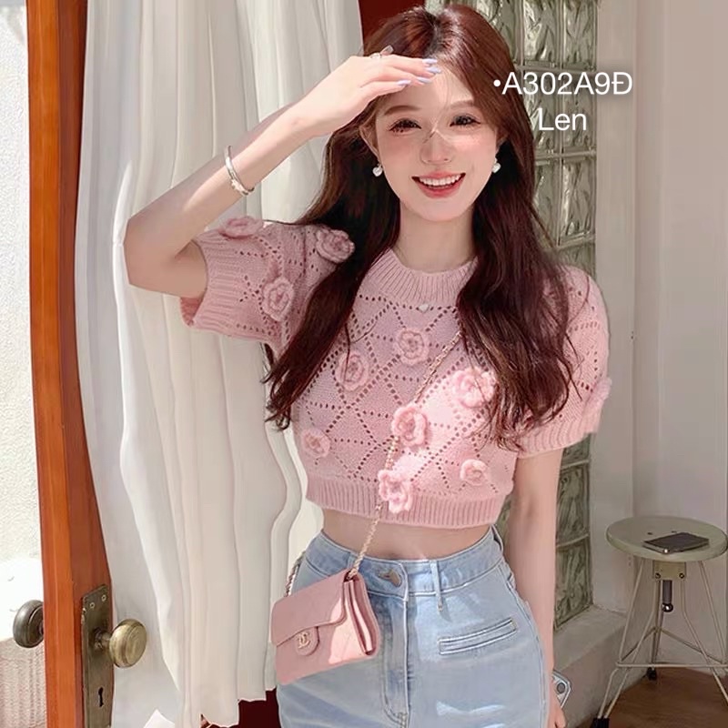 Áo len montoghi đính hoa minie