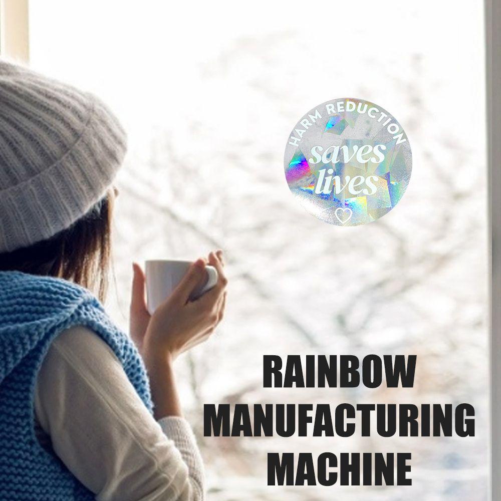 PISTA Sticker Dán Cửa Sổ Họa Tiết Bươm Bướm Màu Cầu Vồng Dùng Trang Trí Phòng Trẻ