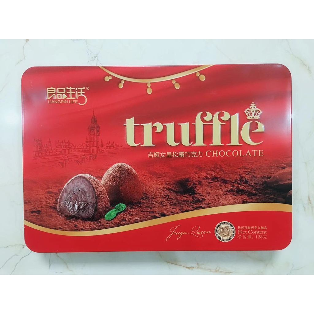 Socola Truffle Queen Hộp đỏ Royal (Hộp nhôm sang trọng) - Quà biếu tặng lễ tết 128gr