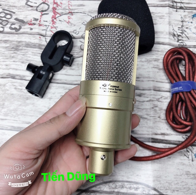 Combo mic thu âm Aqta AQ220 Sound card v8 có auto-tune chân màng tai nghe - mic live stream AQ220 đầu đủ livestream