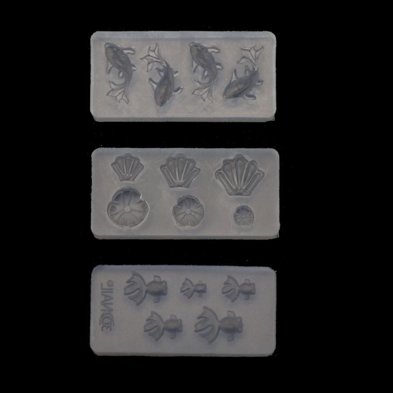 3 cái Kích thước nhỏ Cá vàng Bông tai Lá sen Nước Dag DIY Resin Bộ đồ trang sức