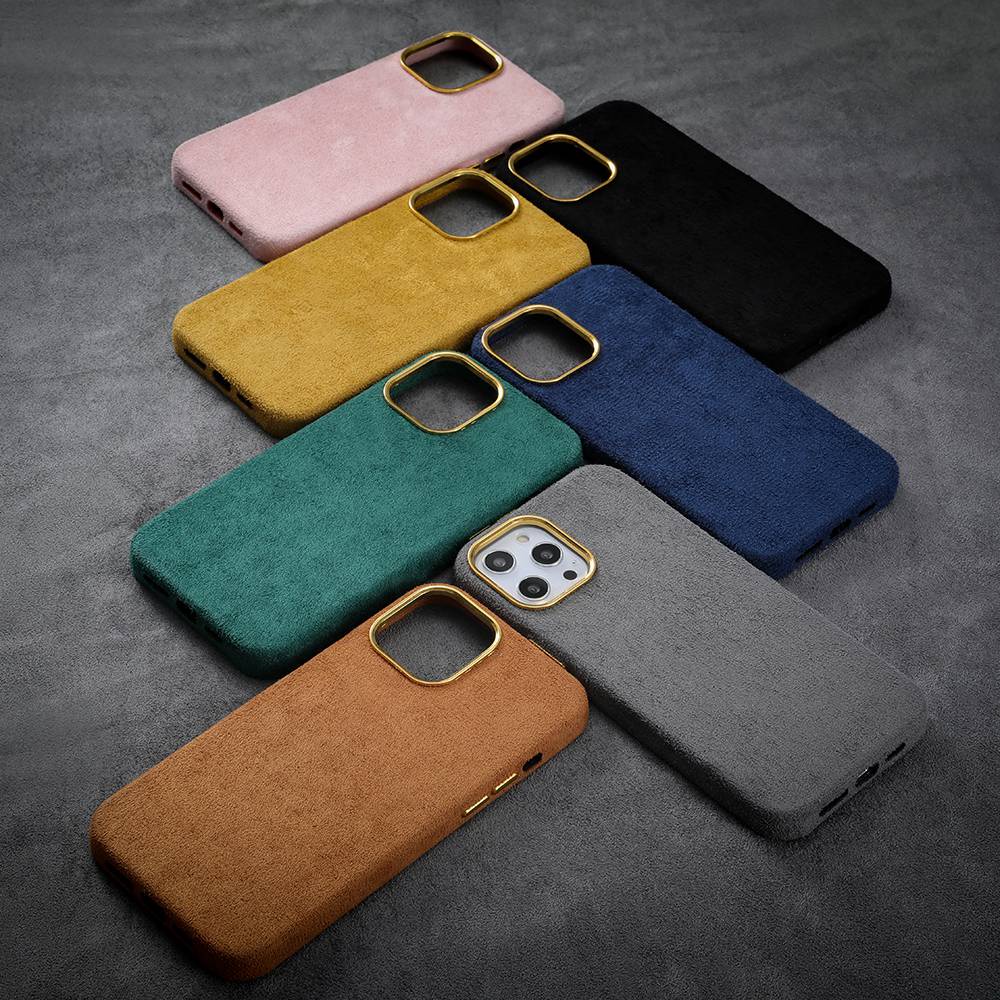 Ốp điện thoại da lộn lót vải bảo vệ toàn diện thích hợp cho iPhone 13 11 12 Pro Max