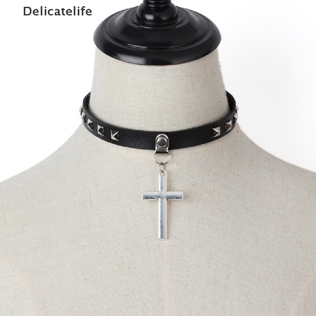 Vòng cổ choker bằng da PU phong cách punk gothic