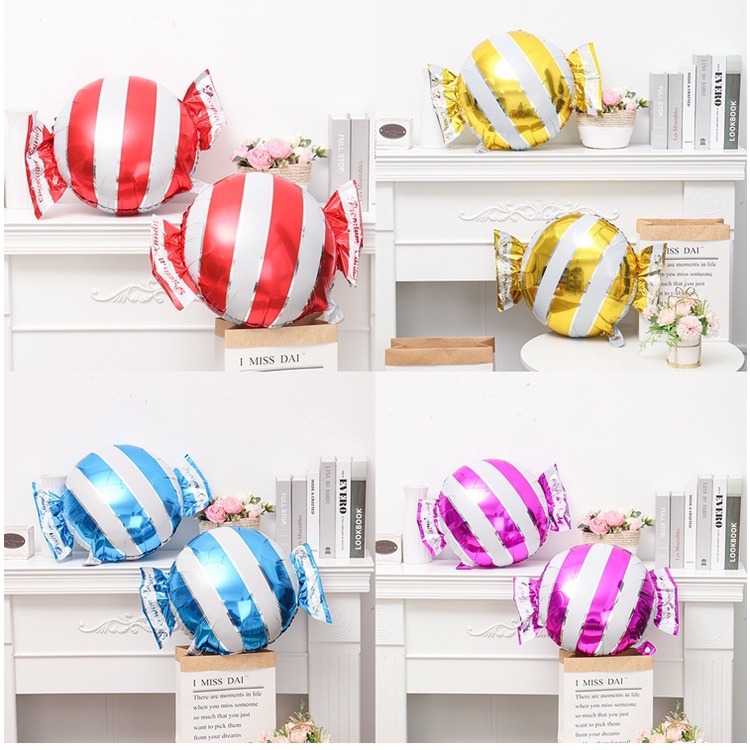 Bong bóng hình kẹo lớn bằng màng nhôm trang trí tiệc sinh nhật cho bé