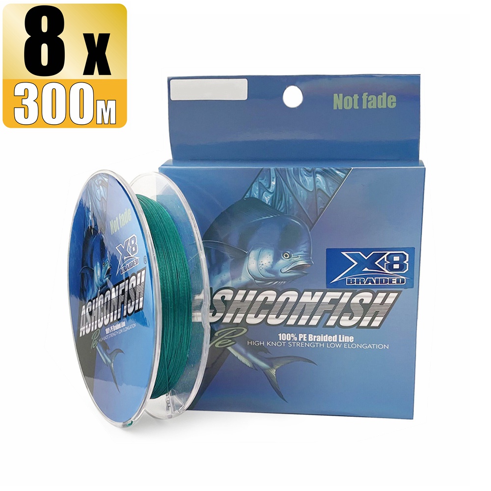 Cuộn Dây Câu Cá Bện 8 Sợi 300M Không Phai Màu