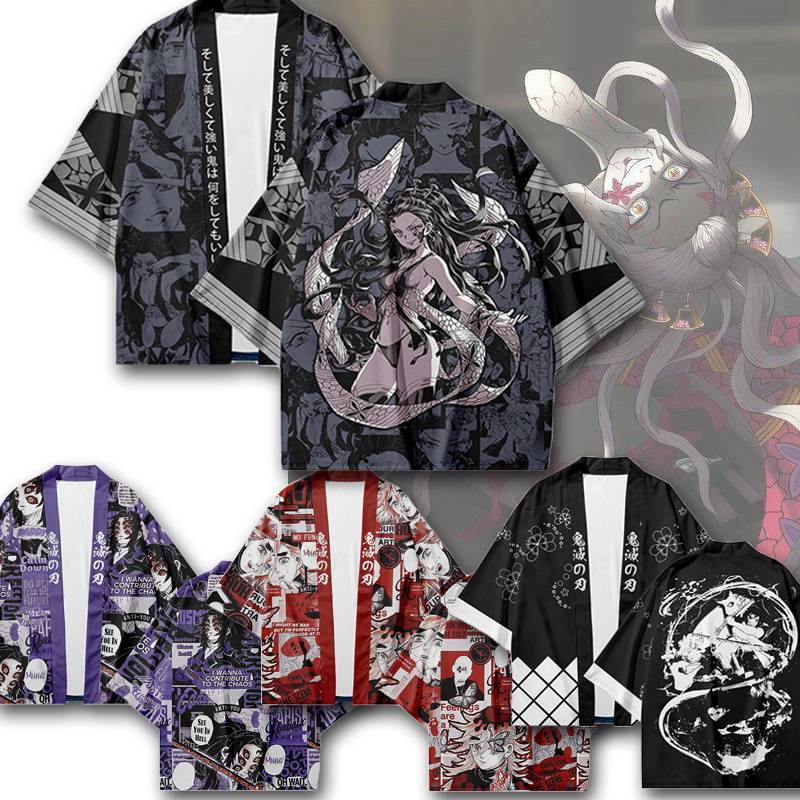 Áo khoác kimono in hình anime Demon Slayer Daki Douma Haori thời trang thường ngày