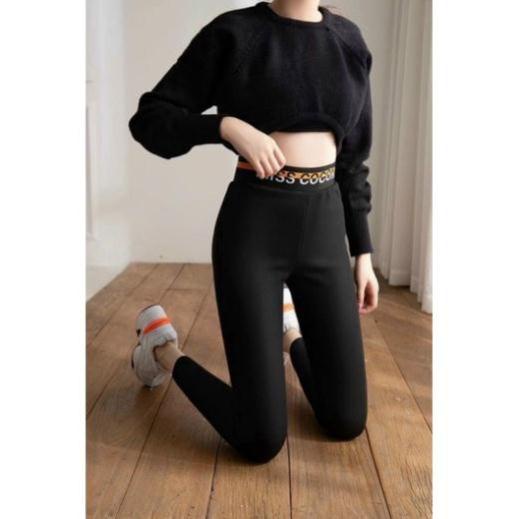 Quần legging lót lông Hàng Cao Cấp cạp chữ nâng mông CCN01