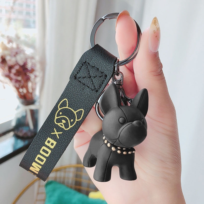 Móc Khóa Hình Chó Bull Pháp Dễ Thương 6 Kiểu Sáng Tạo Thời Trang Làm Quà Tặng Cho Bạn Bè