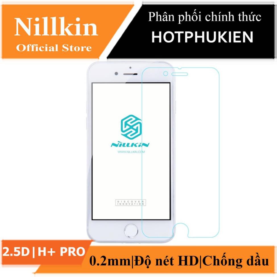 Miếng dán màn hình cường lực chính hãng Nillkin cho iPhone 7 / iPhone 8, H+ Pro mỏng 0.2 mm (mặt kính vát 2.5D)