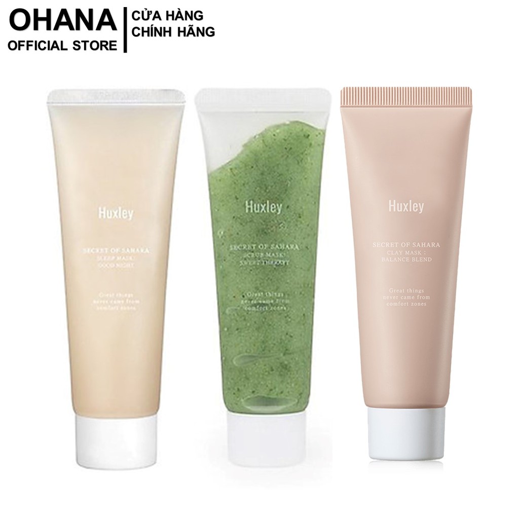 Bộ Mặt Nạ Chăm Sóc Da 3 Bước Huxley Spa Routine Deluxe Complete 30g x3 (Scrub Mask, Clay Mask, Sleep Mask)