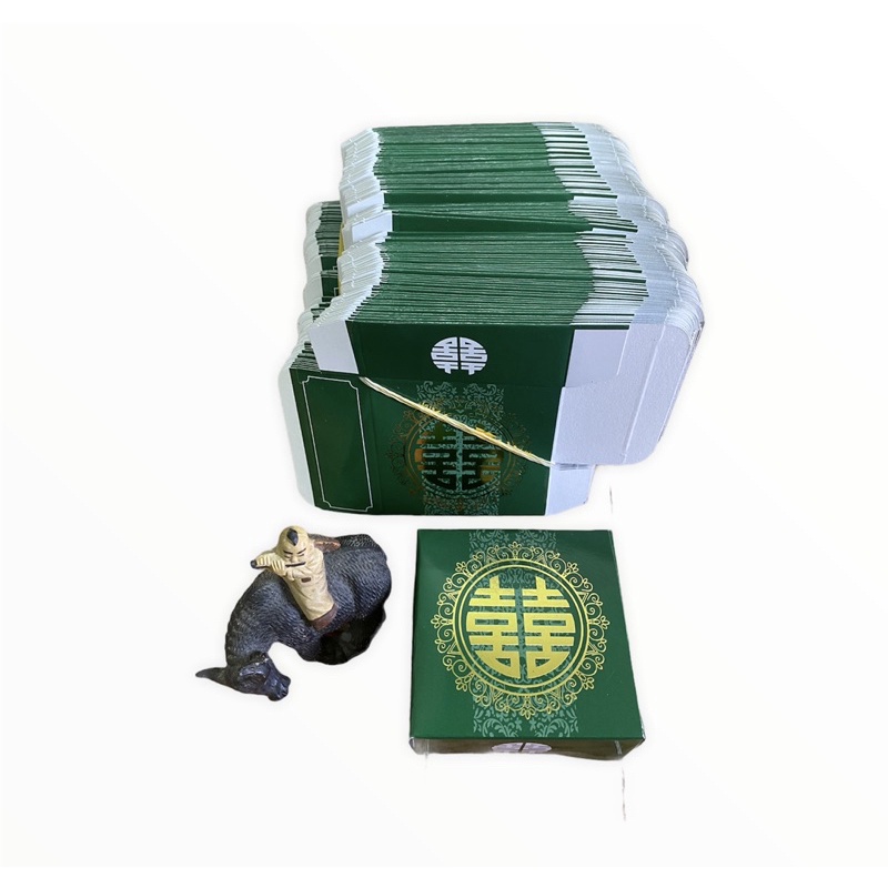✅COMBO 100 Vỏ hộp ép nhũ mầu xanh đậm đựng bánh cốm bánh phu thê✅