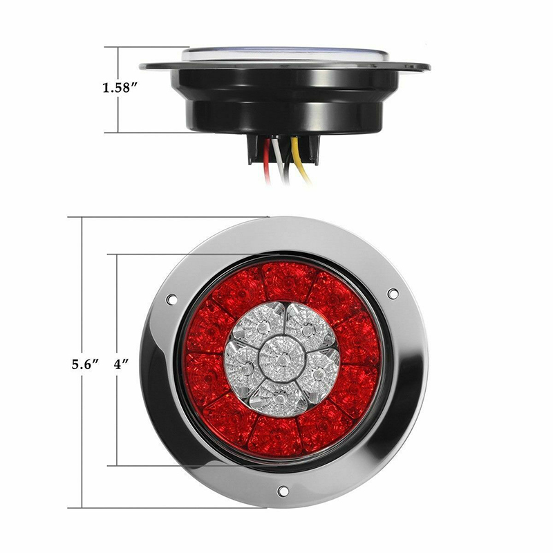 Đèn Led Tròn 16 Bóng 4 "Gắn Đuôi Xe Tải