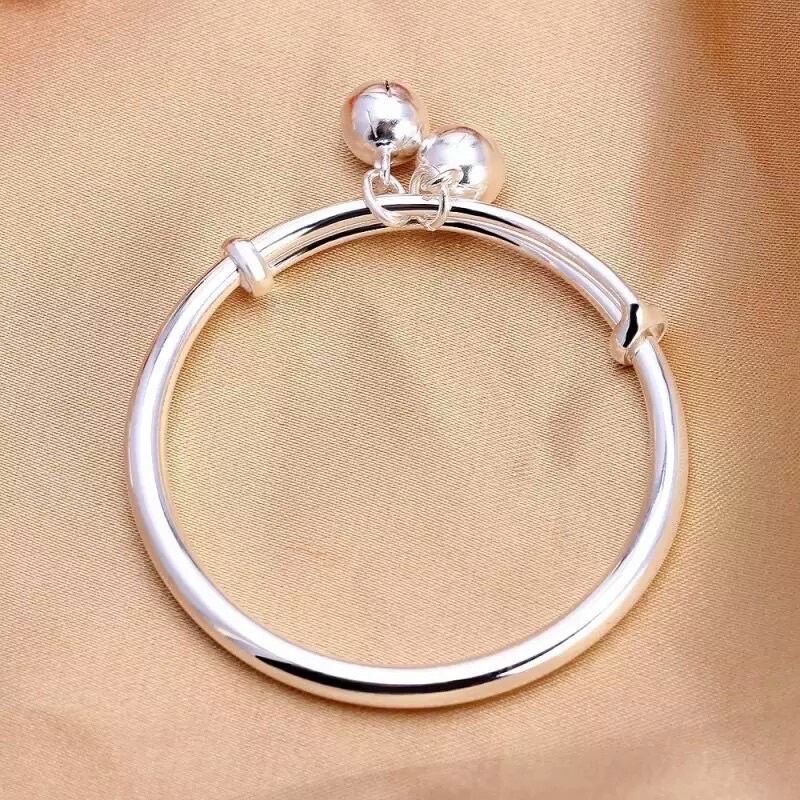 Lắc Tay Lắc Chân Bạc có Chuông cho bé