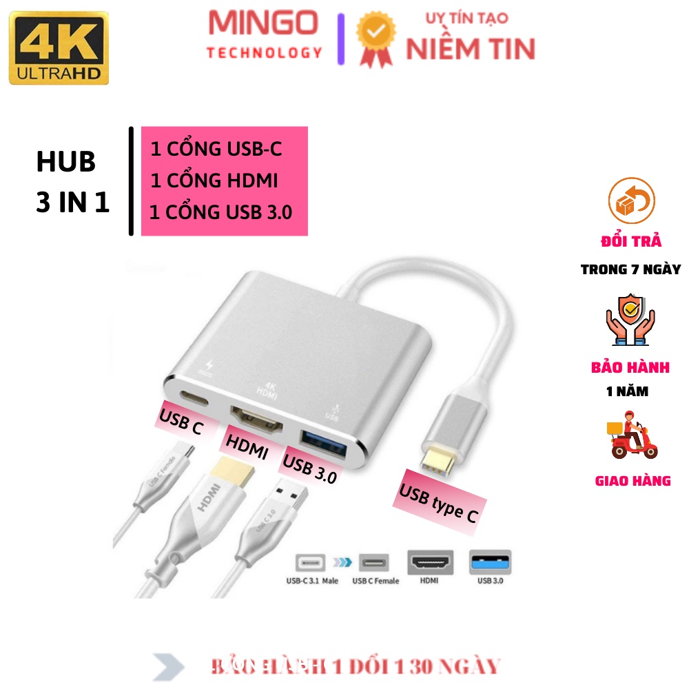 ADAPTER USB C 3 IN 1 ( HỖ TRỢ SAMSUNG DEX )