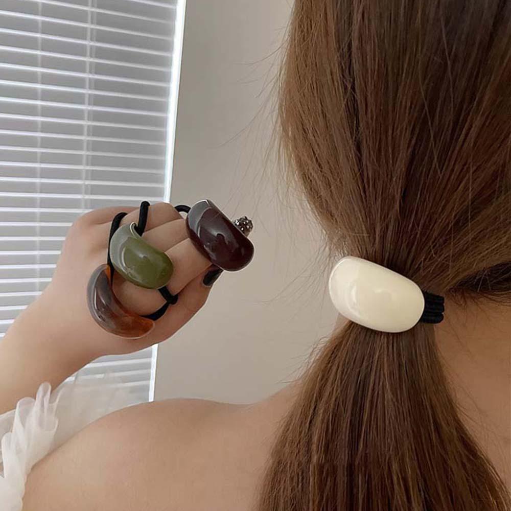 Dây Cột Tóc Đuôi Ngựa Họa Tiết Hình Học Đơn Giản Thời Trang Cho Nữ