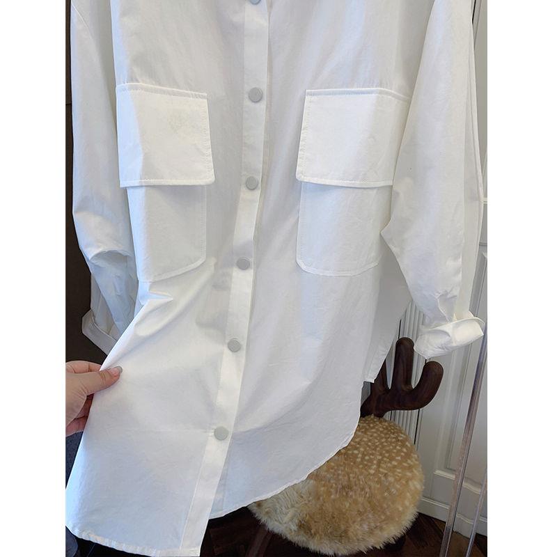 Áo Sơ Mi Cotton Dáng Rộng Tay Cánh Dơi Cài Nút Sau Lưng Thời Trang 2022 Cho Nữ