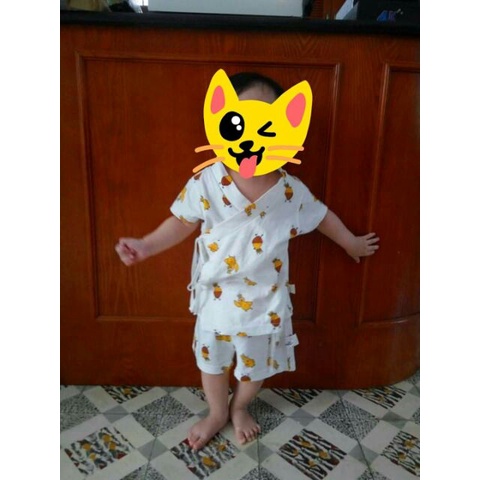 Bộ mặc nhà cho bé trai và bé gái Mialy Kids (6kg- 10kg)- Vải cotton mát mẻ, thoáng mát cho bé