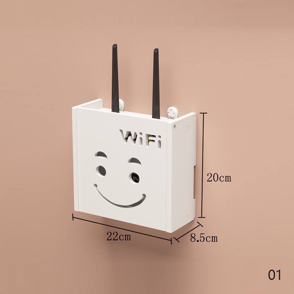 Bộ định tuyến Wifi không dây Hộp lưu trữ Treo tường Bảng điều khiển PVC Kệ cắm Bảng giá đỡ Cáp lưu trữ