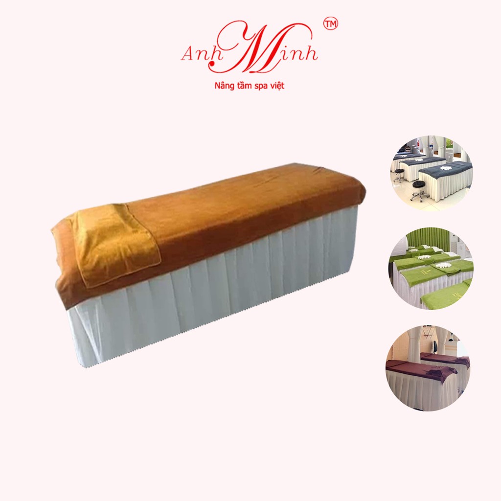 Khăn trải giường spa Anh Minh chất microfiber kt 90*190cm có thể dùng để đắp người vào mùa đông